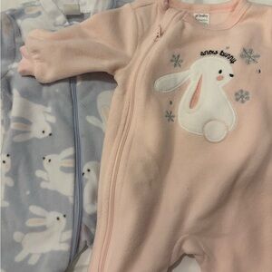 Petit Lem Pink and Blue Bunny Bodysuits